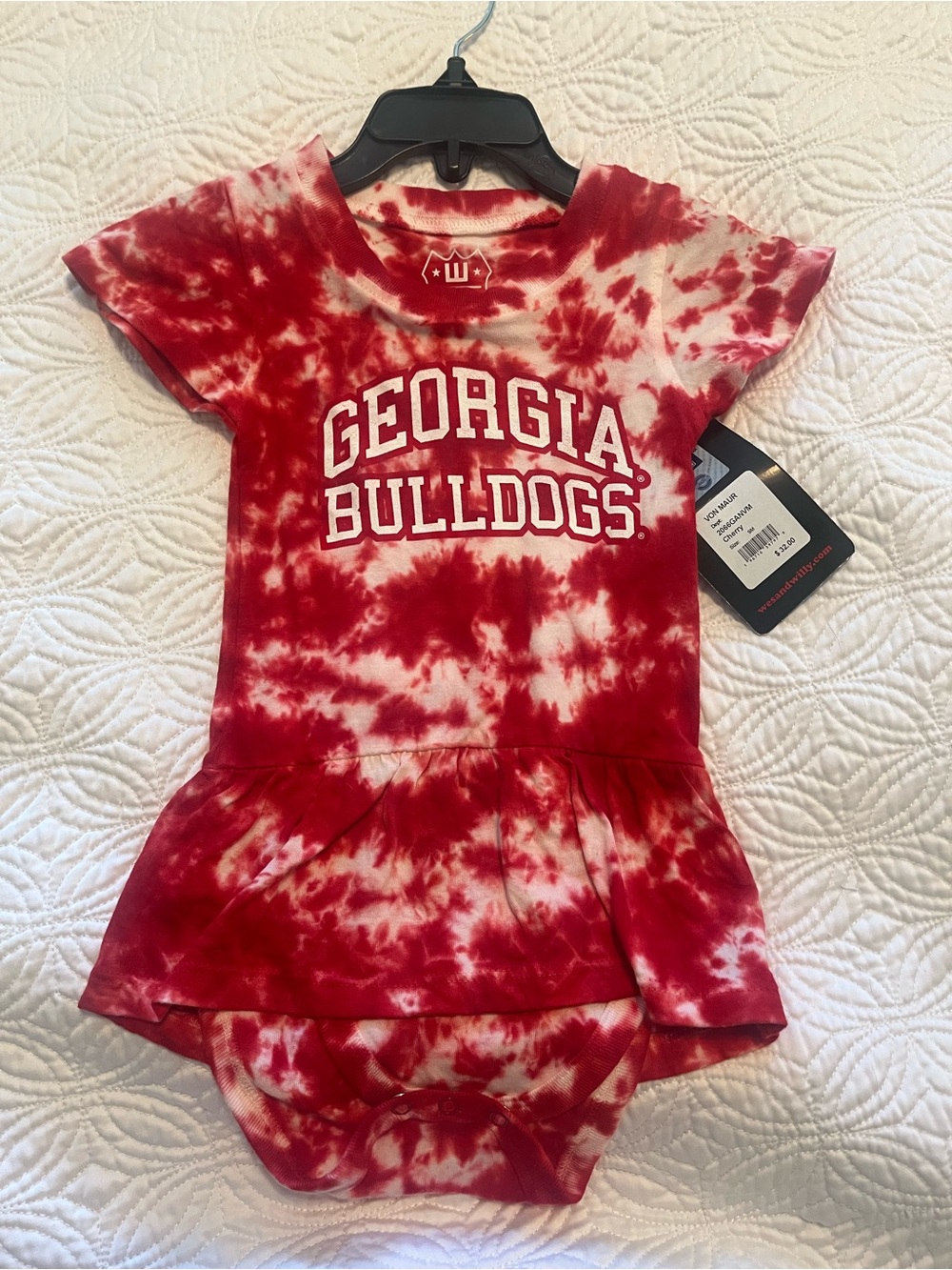Georgia bulldogs baby onesie